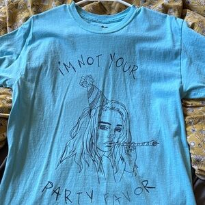 Aqua Graphic Tee "I'm Not Your Party Favor" Billie Eilish